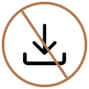 No downloads allowed (prohibition symbol over download icon)